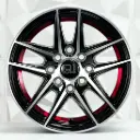 RIN 13X6 4-100/114.3 R1 SPORT L2037 BLACK MACHINE FACE RED LINE ET25 CB73.1