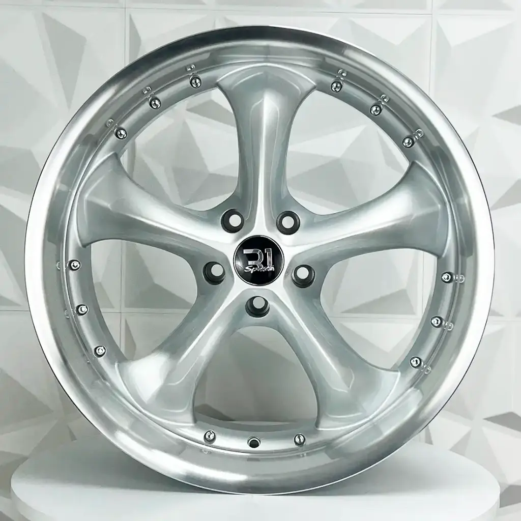 RIN 20X8.5 5-114.3 R1 SPORT A5061F SILVER MI CHROME RIVETS ET15 CB73.1